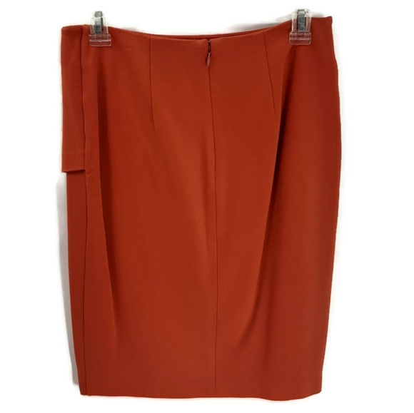 CAbi Burnt Orange Overlay Pencil Skirt sz 4 - Picture 5 of 9